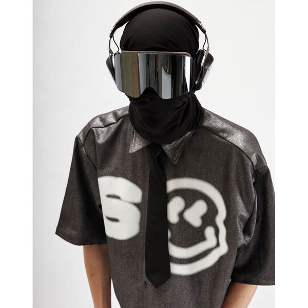 Рубашка Smile укороченная черная - фото 4