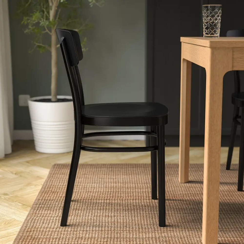 Стул деревянный - IKEA IDOLF, 80х42х47 см, черный, ИДОЛЬФ ИКЕА