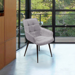 Стул Capri поворотный 90 градусов, функция возврата, антишум бархат светло-серый 26/ опора конус