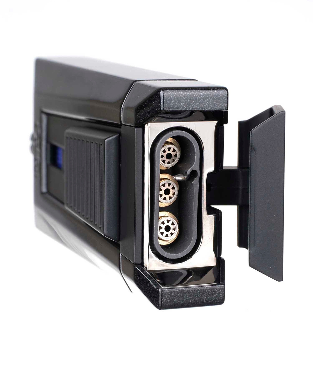 Зажигалка сигарная Colibri Stealth (тройное пламя), черный металлик