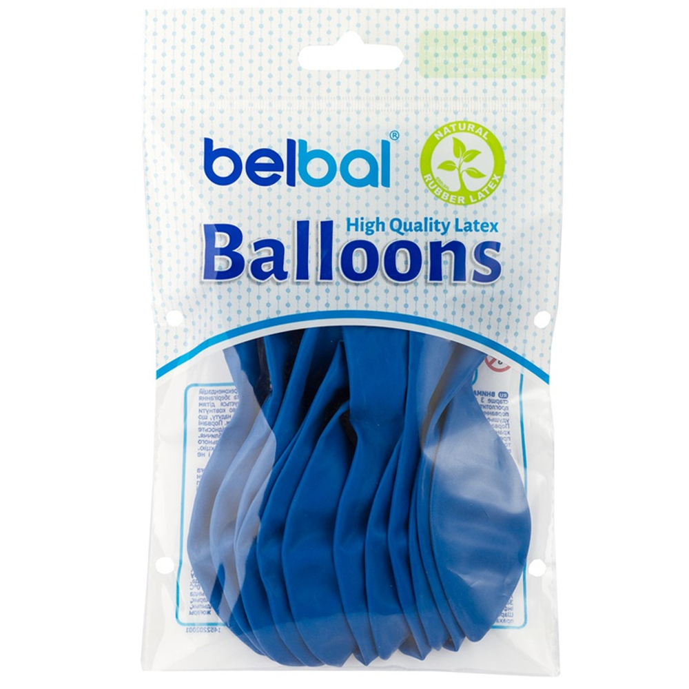Шар латексный Экстра Набор 12 шт Пастель 36 см (Синий)