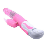 Фрикционно-ротационный вибратор с рельефом Fascination (12 реж. вибрации, 4 реж. ротации) (Цвет: розовый с белым)