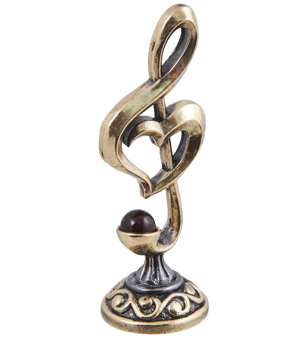 Народные промыслы AM-4036 Фигурка «Мелодия Любви» (латунь, янтарь)