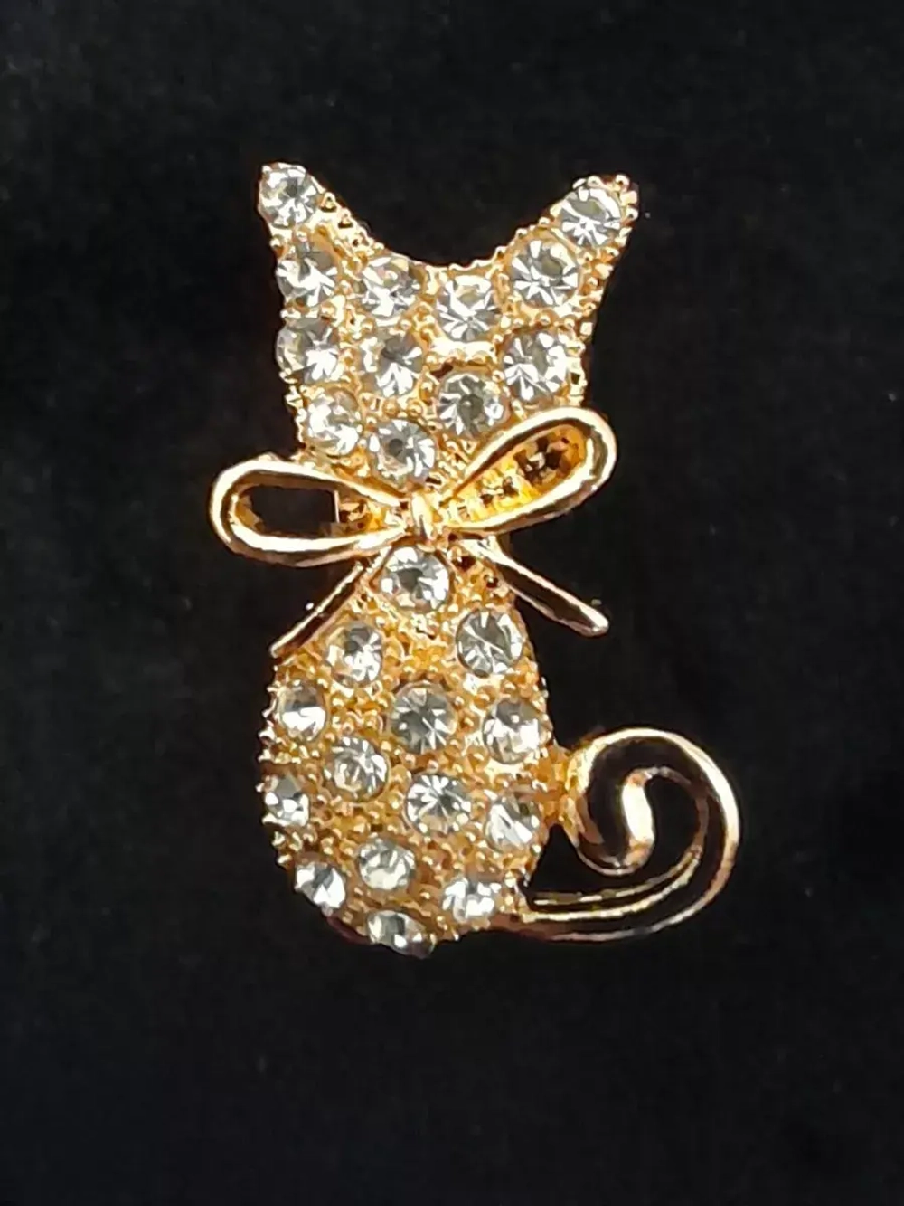 Брошь кошка золото