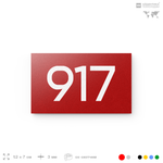 Номер на дверь 917, табличка на дверь для офиса, квартиры, кабинета, аудитории, склада, красная 120х70 мм, Айдентика Технолоджи