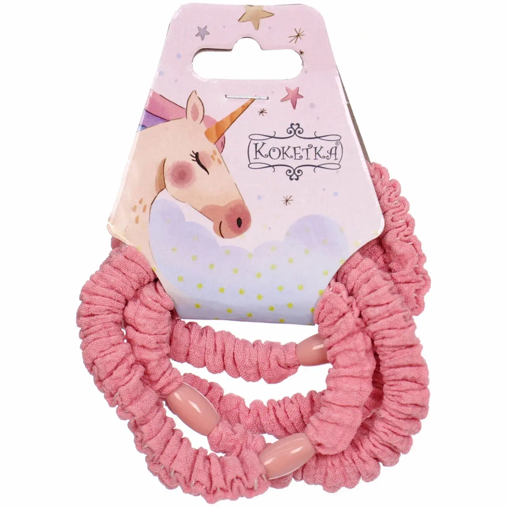 Резинки для волос в наборе, 5шт «МЕЛЛИСА», цвет цвет пудровый, d-5,5см (Подвес Единорог)●