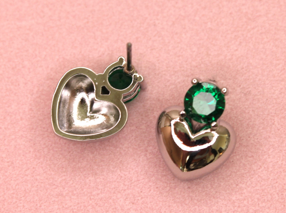 Швензы сердце green 16х11 мм