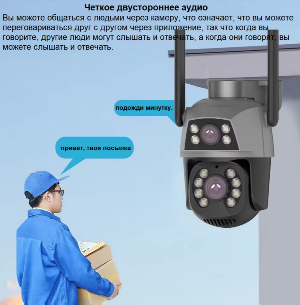 Wi-Fi 4G Камера видеонаблюдения с 2-мя объективами 4MP FaizFull FT45