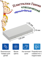 Пластилин Гамма Классический белый+черный, 2 бруска по 250 грамм