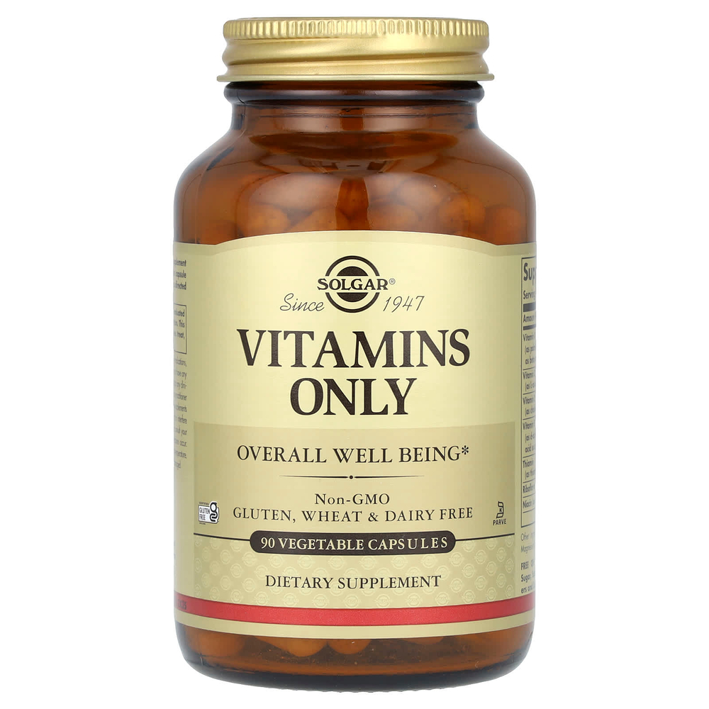 Solgar, Vitamins Only, витамины, 90 вегетарианских капсул