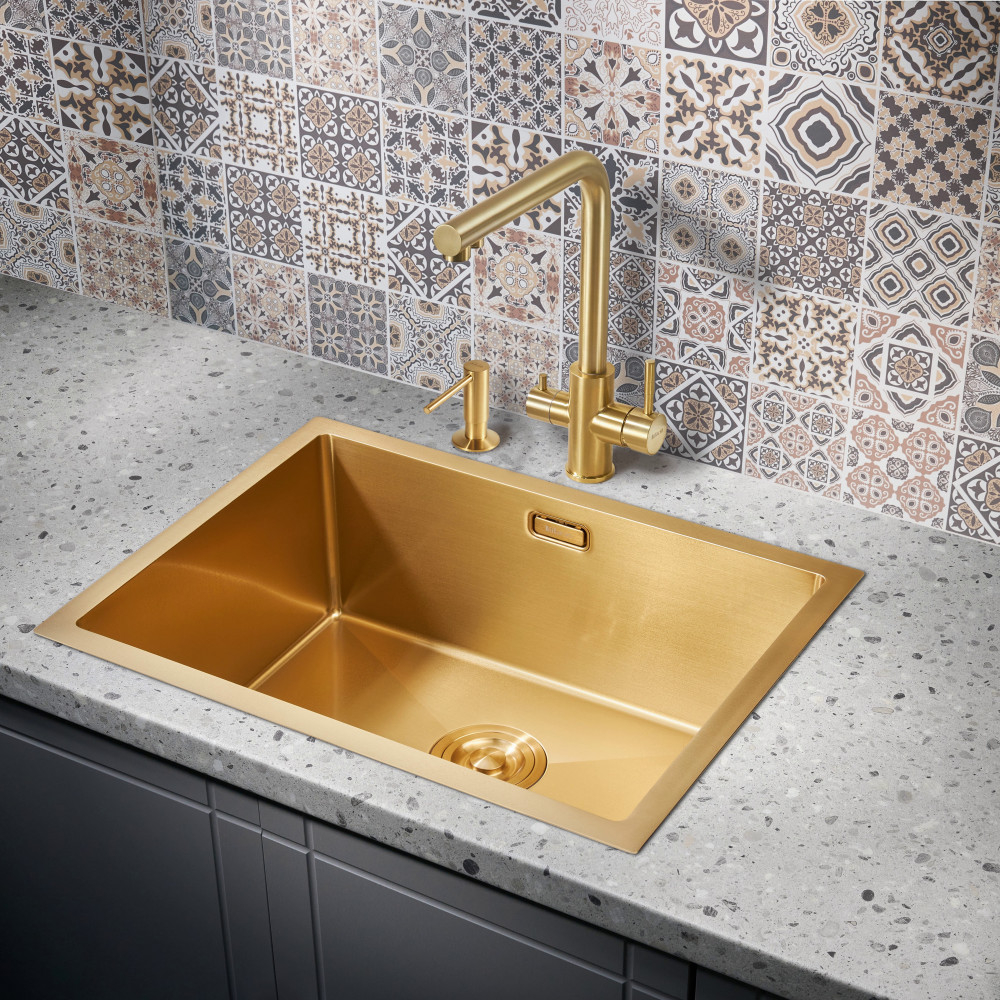 Мойка для кухни MILACIO Denia 58 Steel MC.77458 золото