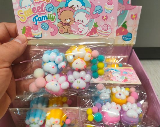 Антистресс Сквиш Лапка мини набор 4в1 4см