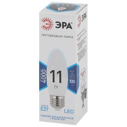 Лампа светодиодная ЭРА STD LED B35-11W-840-E27 11Вт свеча нейтральный белый свeт Е27 | Лампы cветодиодные Свеча (B/C)