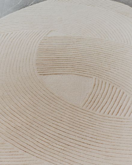 Ковер Domm из шерсти бежевого цвета Ø 200 см