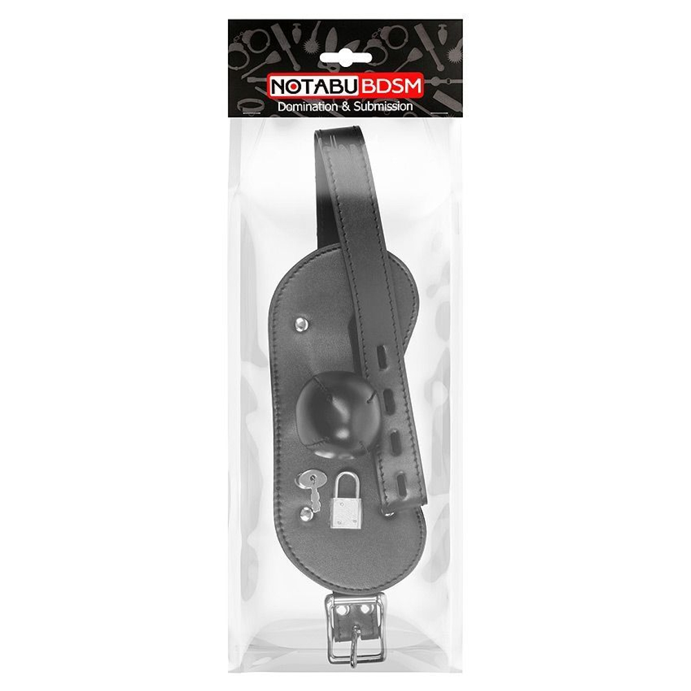 Оригинальный кляп с широким ремешком (Цвет: черный)