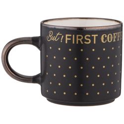 КРУЖКА "BUT FIRST COFEE" 390 МЛ ЧЕРНАЯ