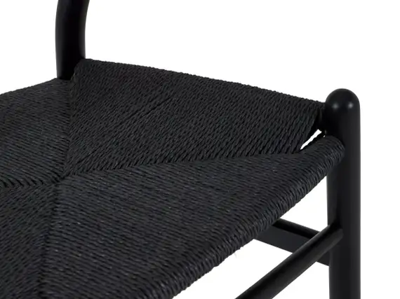 Стул Wishbone черный с черным сиденьем