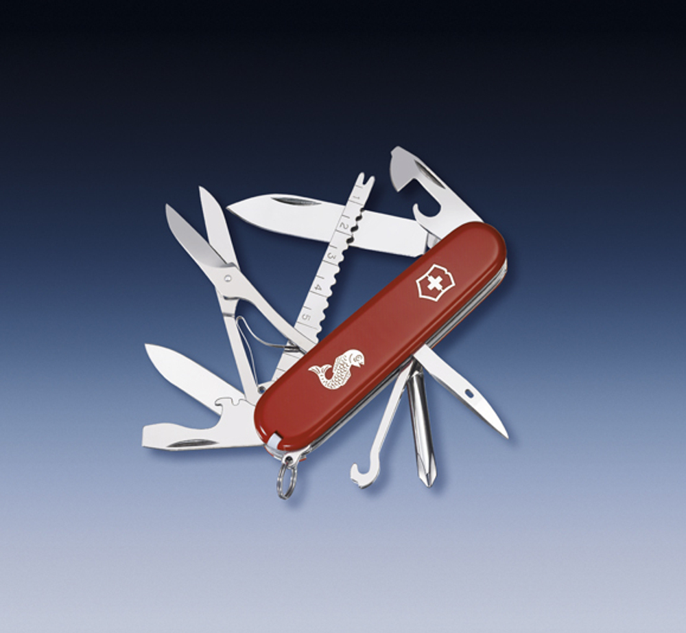 Нож Victorinox Fisherman, 91 мм, 18 функций, красный