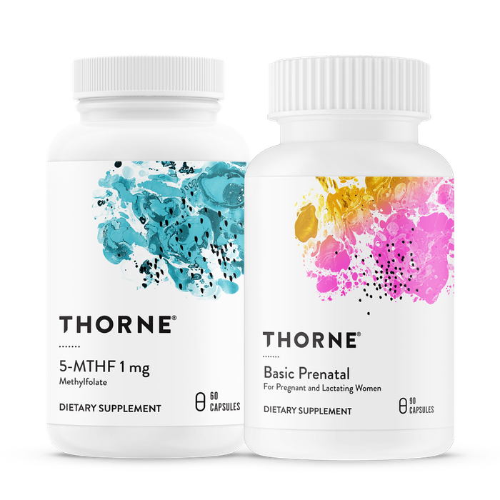 Комплект для беременных и кормящих: Витамины для беременных Basic Prenatal + Метилфолат 5-MTHF 1 мг, Thorne Research