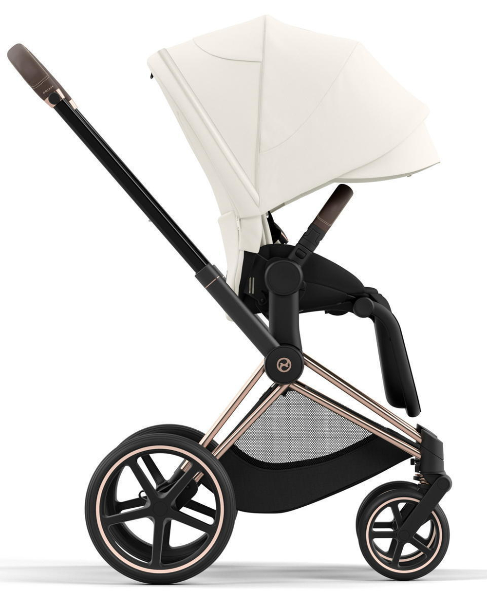 Коляска 3 в 1 Cybex Priam IV Rosegold complete и автокресло Cloud T i-Size Peach Pink Plus Off White