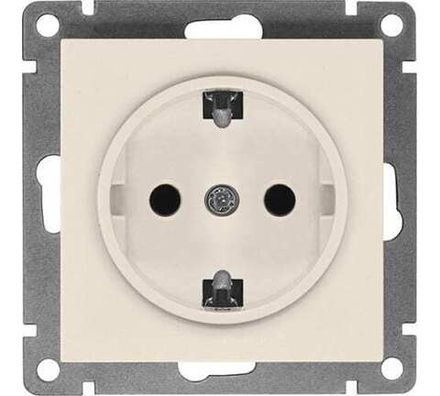 Розетка одноместная "UNIVersal" серия "Афина"с/з, с/у, 16А, 220В, слоновая кость (ivory) (еврослот)