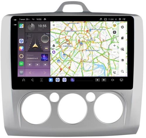Магнитола для Ford Focus II 2004-2011 (кондиционер) - Kuberg OL-9201-M QLed+2K, Android 13, Быстрейшая, CarPlay, 4G SIM-слот