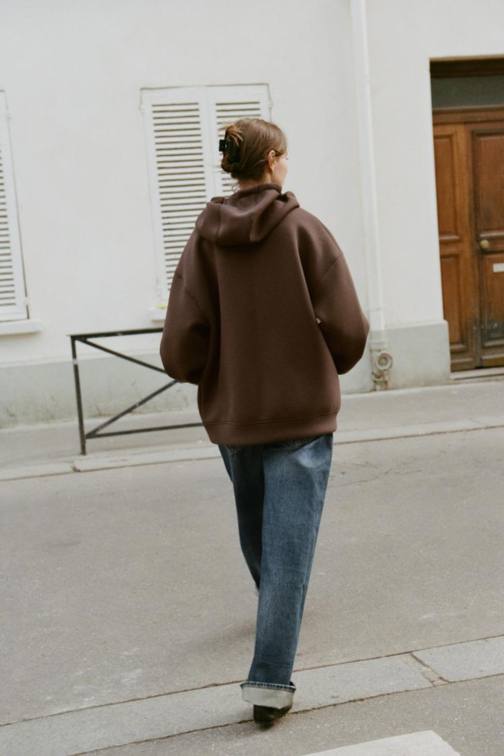 ZARA ХУДИ НА ШНУРКАХ, КОРИЧНЕВЫЙ