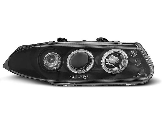 Передние фары angel eyes black для Rover 200