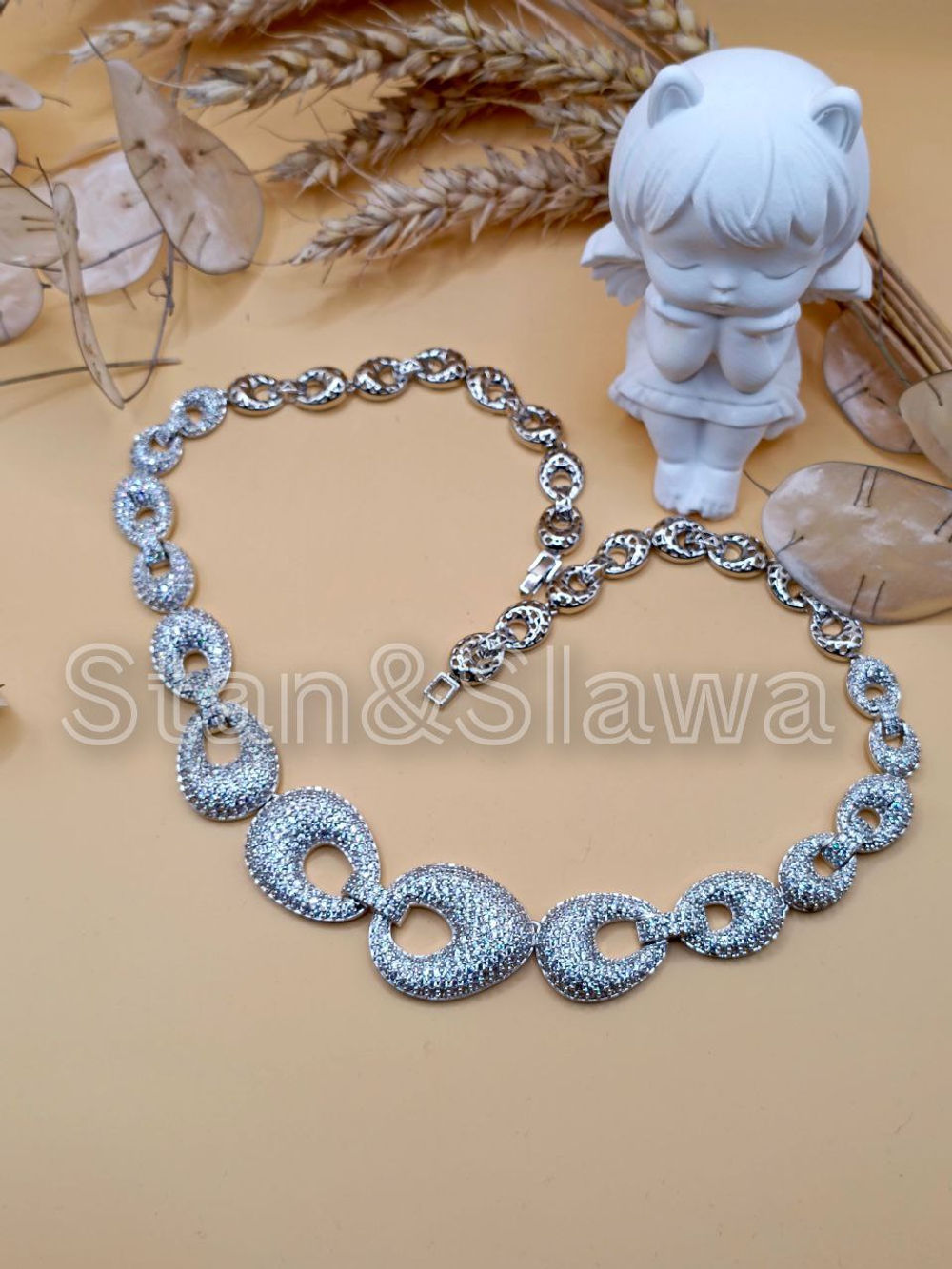 Набор украшений из кубического циркония."Блеск"