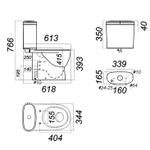 Унитаз-компакт "Art Comfort" (а/вспл, гор, ниж, 2кн.Oliveira, дюро м/лифт,clip up) (Sanita Luxe)