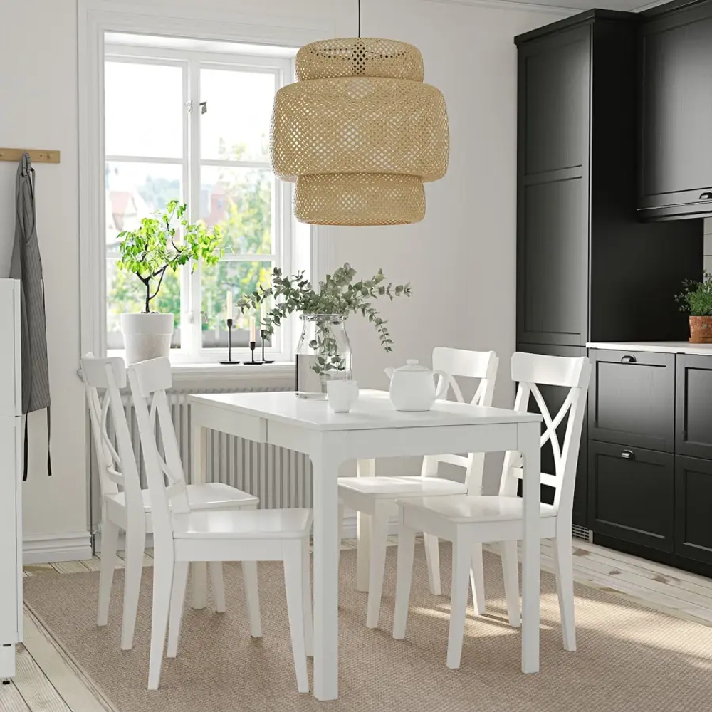 Стол и 4 стула - IKEA EKEDALEN/INGOLF/ЭКЕДАЛЕН/ИНГОЛЬФ ИКЕА, 120х180х80 см, белый
