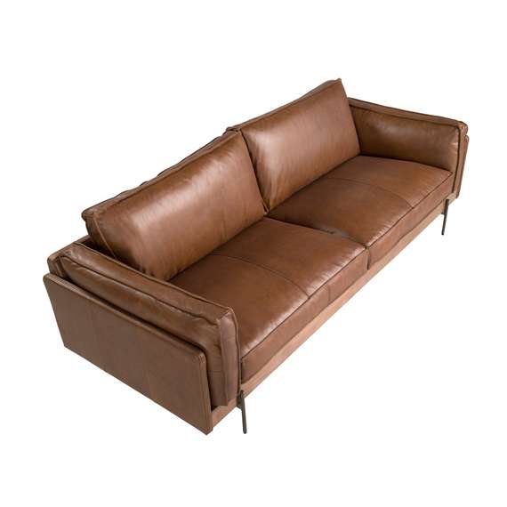 Диван 3-местный 6223 SL из табачно-коричневой кожи