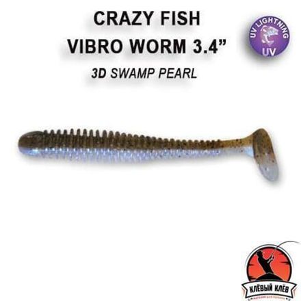 VIBRO W0RM 3,4'' 13-85-3d-6 Силиконовые приманки Crazy Fish