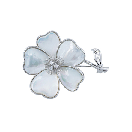 Брошь Fiore Luna Цветок Natural shell XR06426A2 S