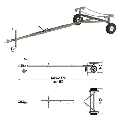Прицеп разборный для лодок 4,0-4,6м, весом до 300 кг