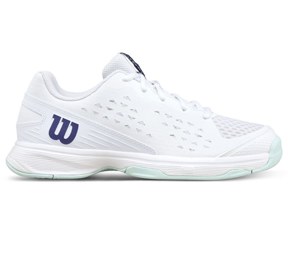 Детские Кроссовки теннисные  Wilson Rush Pro Jr - white/bay/skip blue