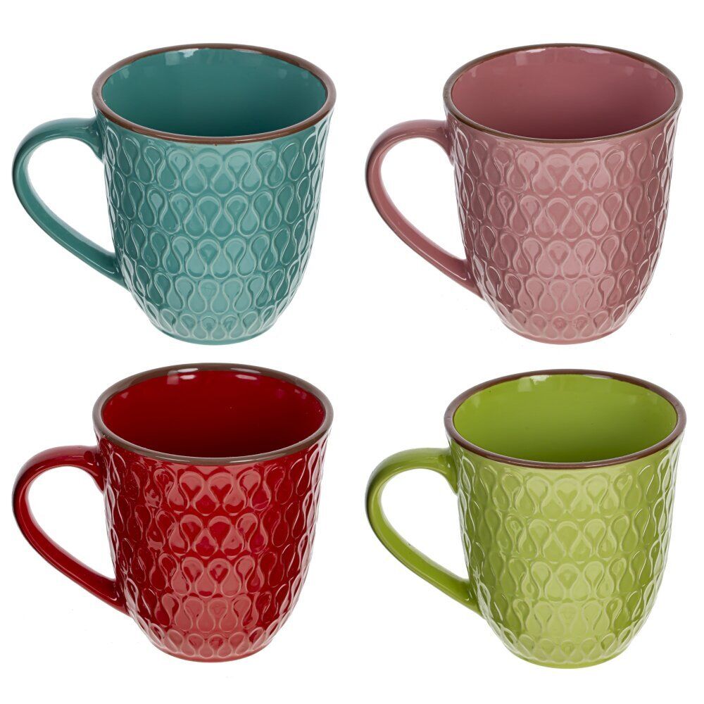 GAEM Набор из 4-х кружек на подставке, 400 мл, L25 W15 H26 см, 4в., (сорт 1,2)