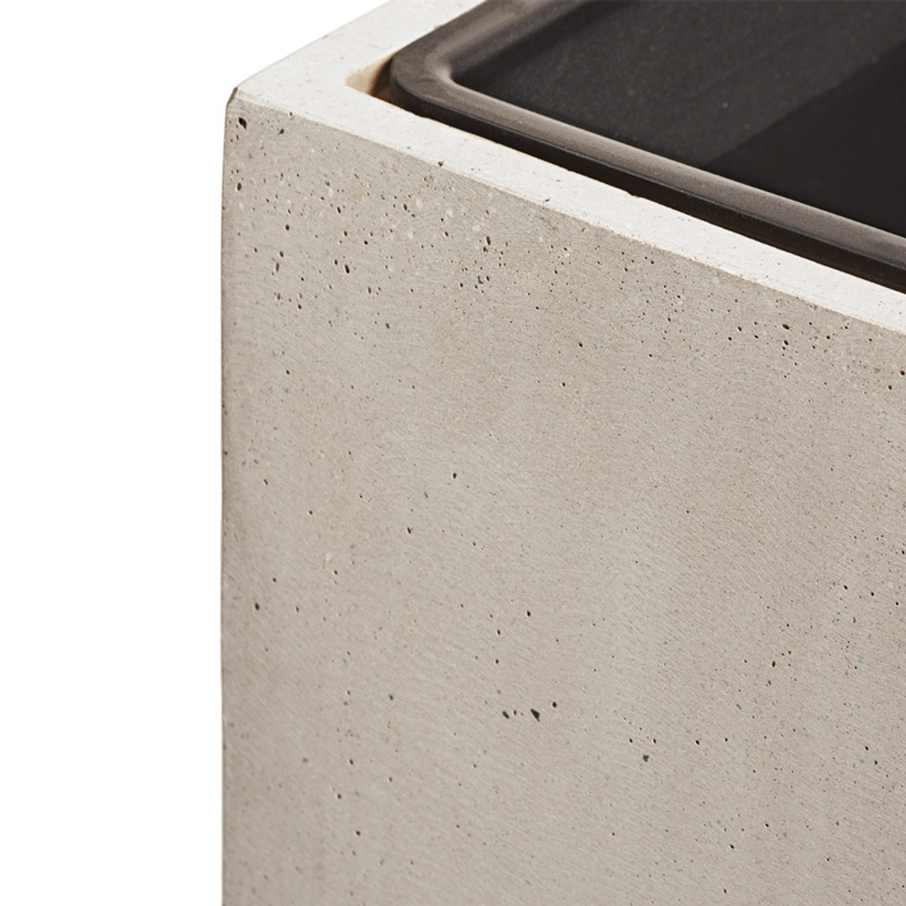 Кашпо TREEZ Effectory - Beton - Куб - Белый песок