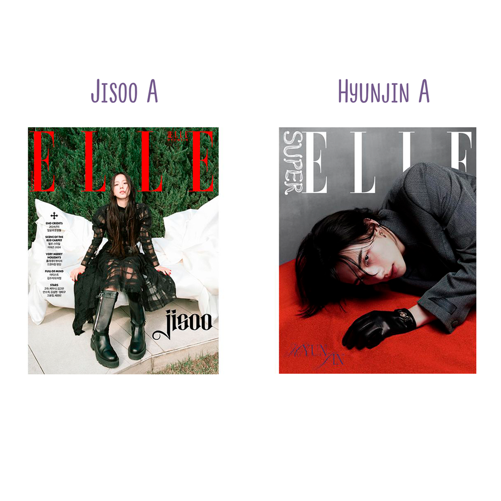 Журнал ELLE 2024.12 (JISOO) & Super ELLE Book in Book (HYUNJIN)