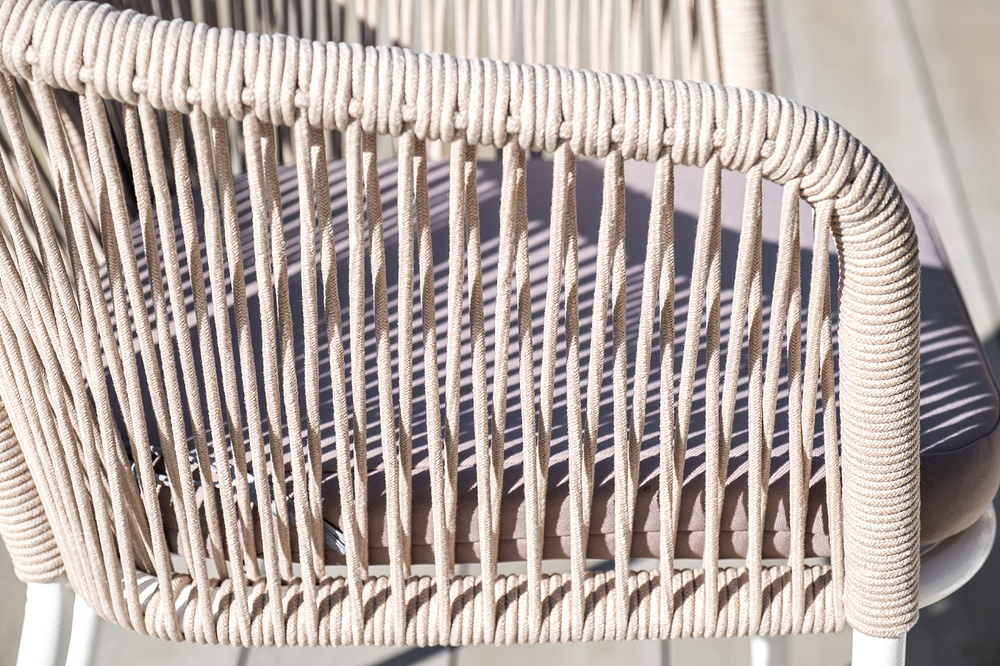 "Диего" обеденная группа на 4 персоны, круглый стол "дуб", цвет бежевый