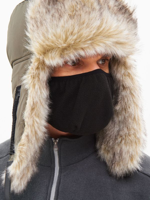 Шапка ушанка с маской Евро Волк ткань Taslan цвет Хаки