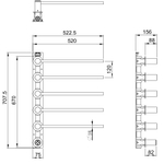 Полотенцесушитель электрический встраиваемый WONZON & WOGHAND MÜNCHEN, Темный графит (WW-A355-GM)