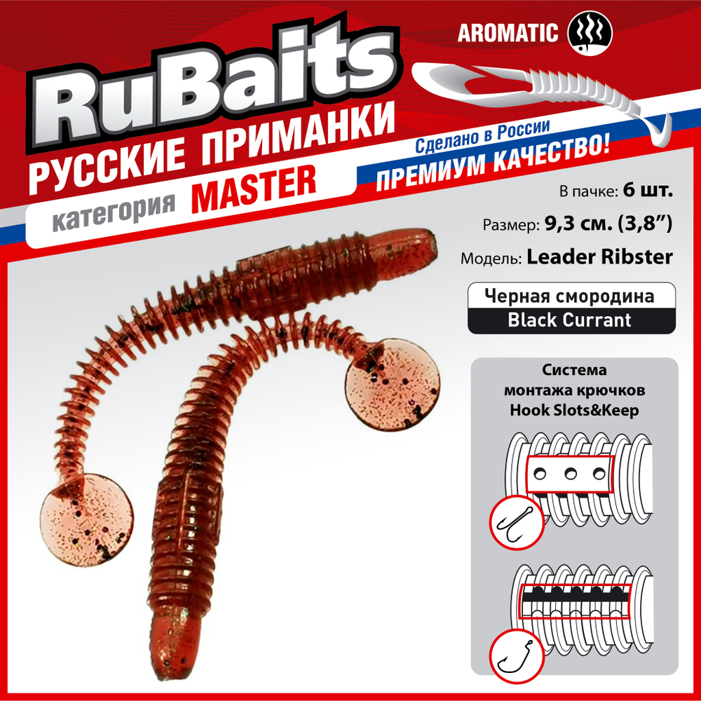 Рыболовные, силиконовые приманки виброхвост RuBaits Leader Ribster Набор для рыбалки на щуку, на судака, на окуня форель. На спиннинг, джиг, микроджиг