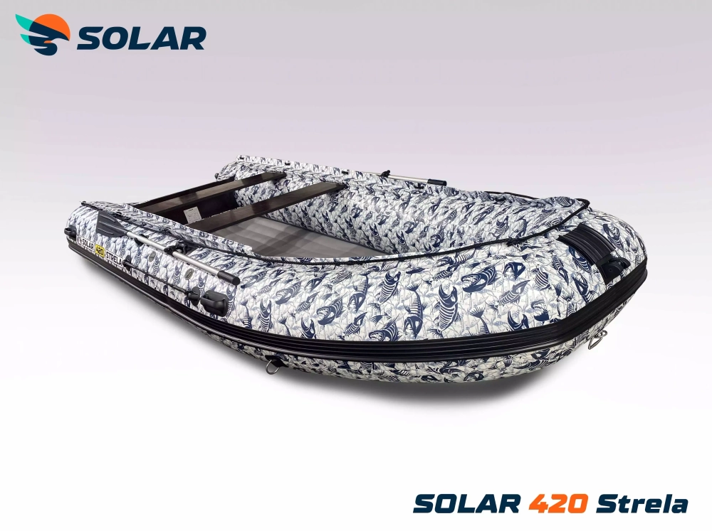 Лодка надувная моторная solar-420 strela jet tunnel