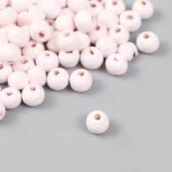 Бусины для творчества "Дерзкий розовый", дерево, d-0,8 см, набор 20гр, АртУзор