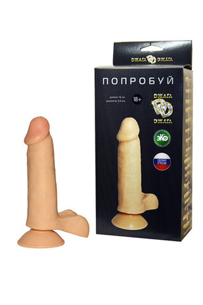 Фаллос-реалистик на присоске Джага-Джага 16 см (Цвет: телесный)