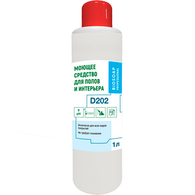 Средство моющее АИС Biosoap Professional D202 для полов и интерьера концентрат 1 л