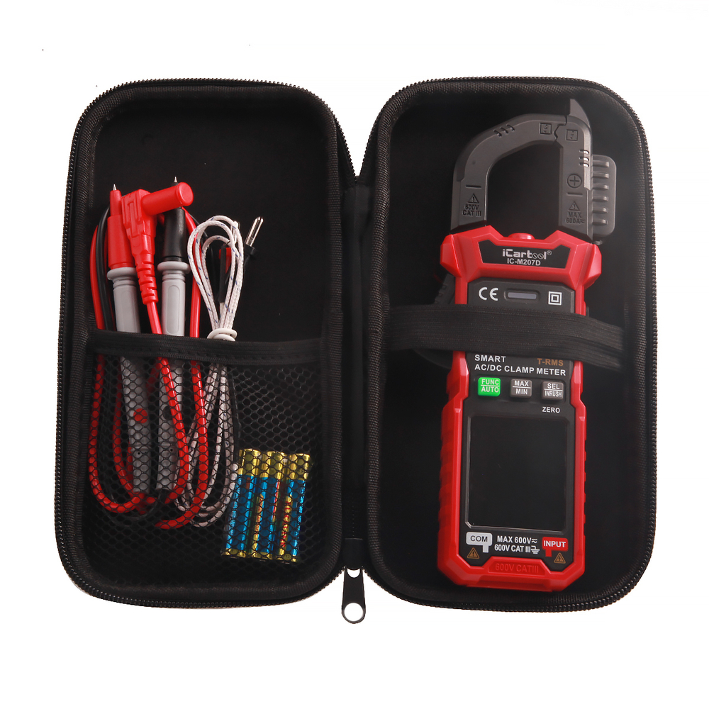 Токовые клещи постоянного/переменного тока 600A c режимом смарт iCartool IC-M207D