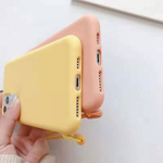 Силиконовый матовый чехол с ремешком для iPhone 11 Pro, 011397 Бирюзовый