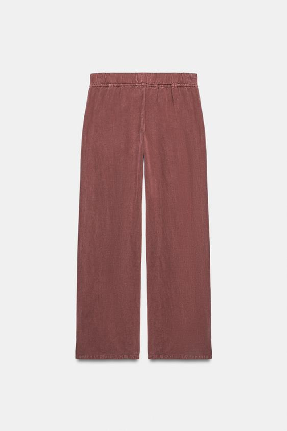 ZARA СТРУЯЩИЕСЯ БРЮКИ НА ШНУРКЕ, БУРГУНДИ